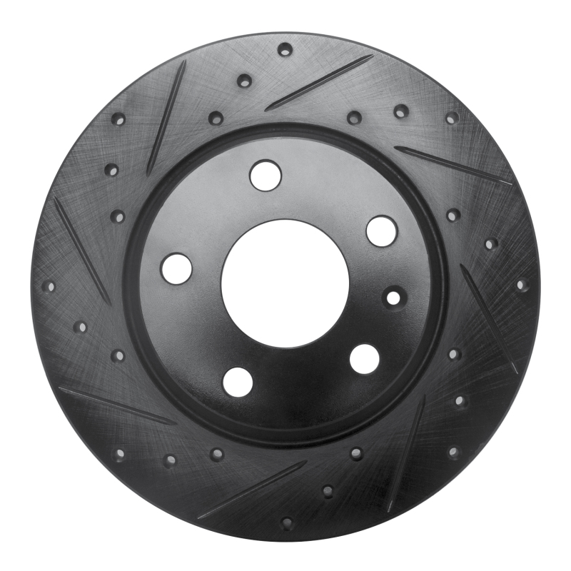 Audi TT Quattro Brake Rotor (1) - Rear Left - R1 Concepts - Drilled & Slotted - Black - `08-`15
